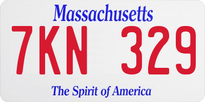 MA license plate 7KN329