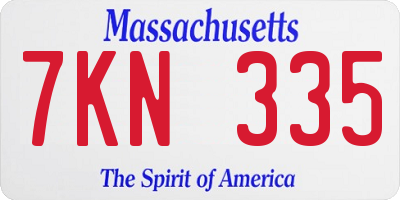 MA license plate 7KN335