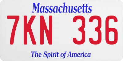 MA license plate 7KN336
