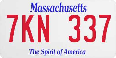 MA license plate 7KN337