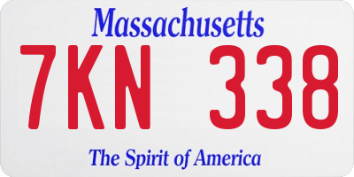 MA license plate 7KN338