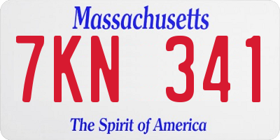MA license plate 7KN341