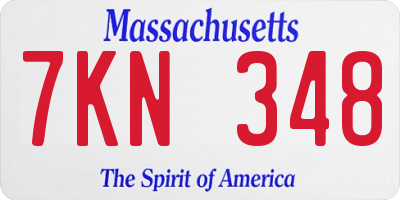 MA license plate 7KN348