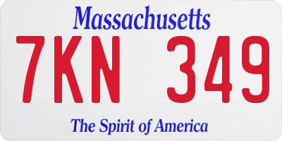 MA license plate 7KN349