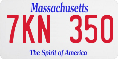 MA license plate 7KN350