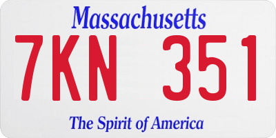 MA license plate 7KN351