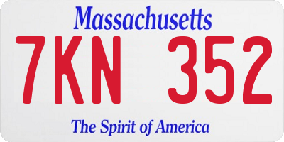 MA license plate 7KN352