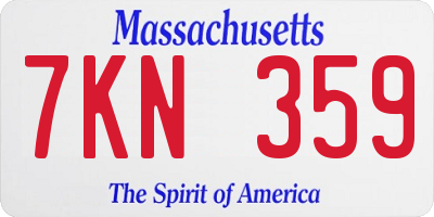MA license plate 7KN359