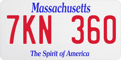 MA license plate 7KN360