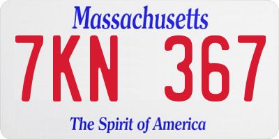 MA license plate 7KN367