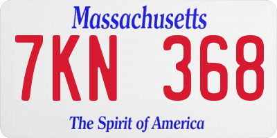 MA license plate 7KN368