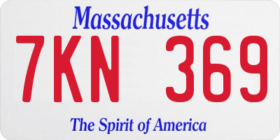 MA license plate 7KN369