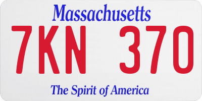 MA license plate 7KN370