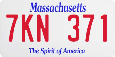 MA license plate 7KN371