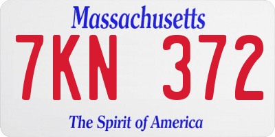 MA license plate 7KN372