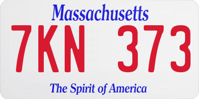 MA license plate 7KN373