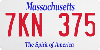 MA license plate 7KN375