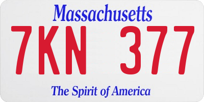 MA license plate 7KN377