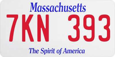MA license plate 7KN393