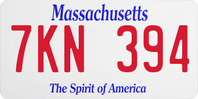 MA license plate 7KN394
