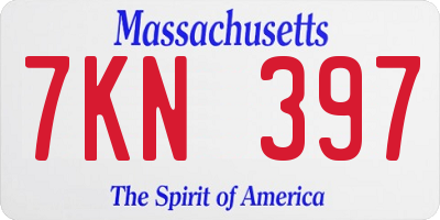 MA license plate 7KN397