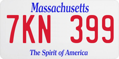 MA license plate 7KN399