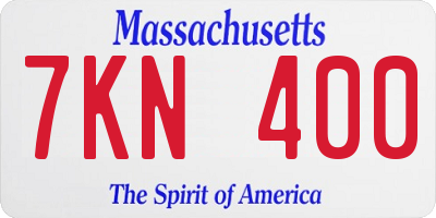 MA license plate 7KN400