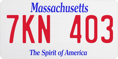 MA license plate 7KN403