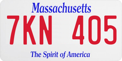 MA license plate 7KN405
