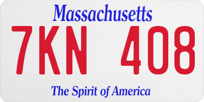 MA license plate 7KN408