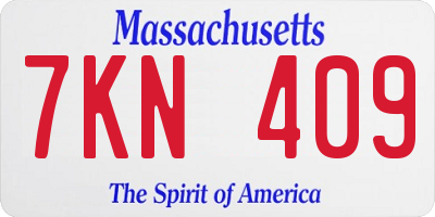 MA license plate 7KN409