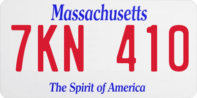 MA license plate 7KN410