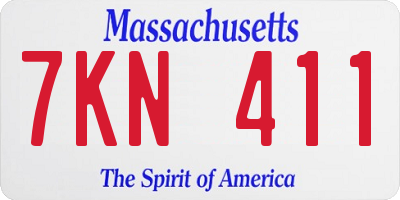 MA license plate 7KN411