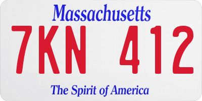 MA license plate 7KN412