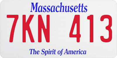MA license plate 7KN413