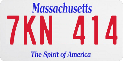 MA license plate 7KN414