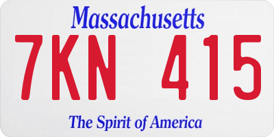 MA license plate 7KN415