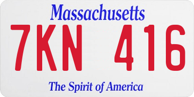 MA license plate 7KN416
