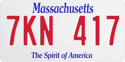 MA license plate 7KN417