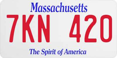 MA license plate 7KN420