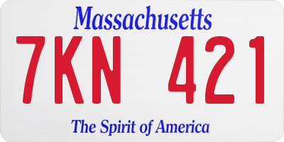 MA license plate 7KN421