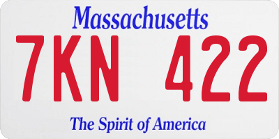 MA license plate 7KN422
