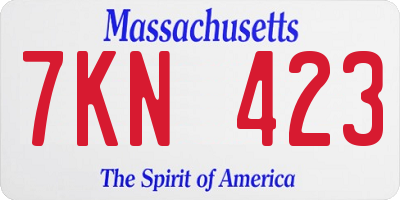 MA license plate 7KN423