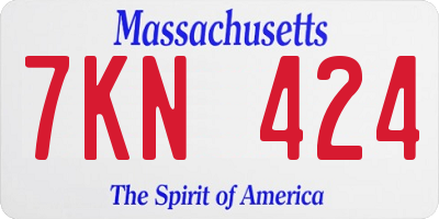 MA license plate 7KN424