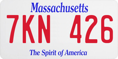 MA license plate 7KN426