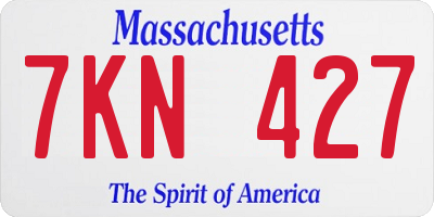MA license plate 7KN427