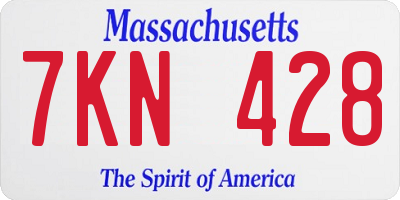 MA license plate 7KN428