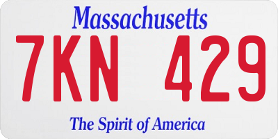 MA license plate 7KN429