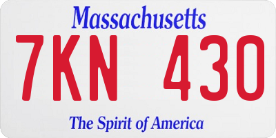 MA license plate 7KN430