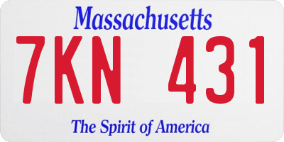 MA license plate 7KN431